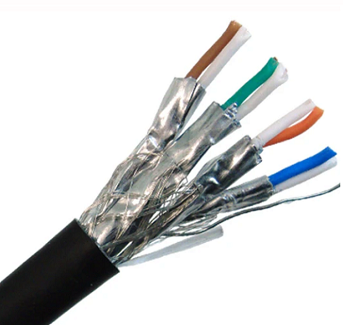 CAT7A Bulk Ethernet Cable, 10G Ime ụlọ / N'èzí Dual Shield Solid Copper S / FTP, 23 AWG 1000ft